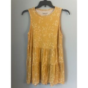Torrid Super Soft Slub Jersey Size 1 Babydoll Yellow Floral Tiered